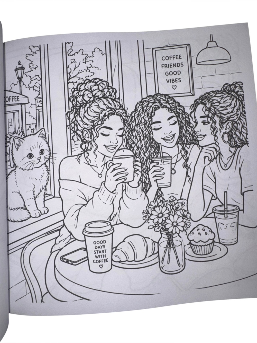 Cozy Cats Adult Coloring Book - Coral & Cream Cover - Picture 5 of 6